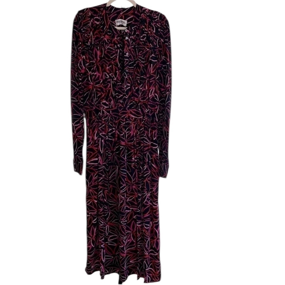 Essentiel Antwerp Abstract Midi Dress Black Pink 8 NWT Modern Contemporary